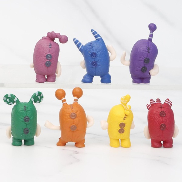 7st Oddbods Series Figurer Toy Fuse Slick Bubbles Docka Barn Födelsedagspresent Samlarbar