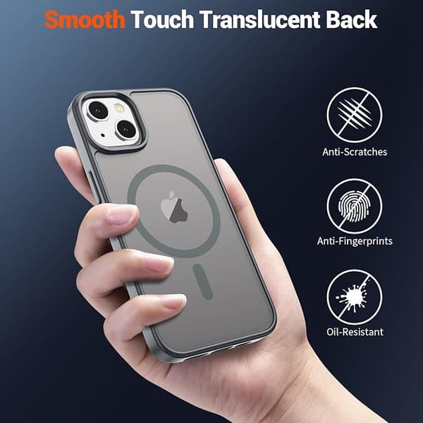 SUPFINE Magnetic Case for iPhone 14pro, MagSafe Compatible, Military Grade Protection, Slim Matte Translucent Shockproof Case, Grey iphone14pro gray