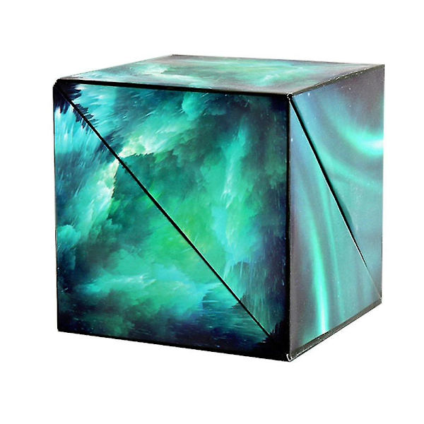 Ny 3D magisk kub Shashibo formförskjutande låda antistress handflip pussel leksaker present green