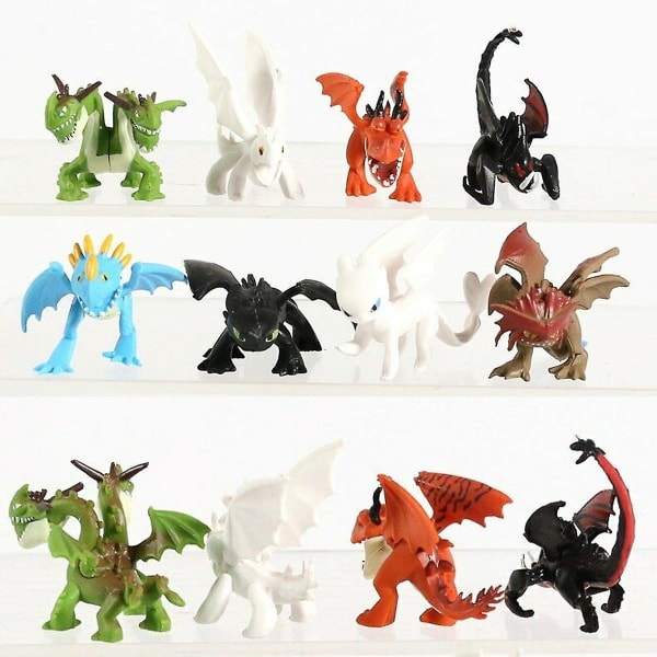 12 kpl Kuinka koulutat lohikäärmehahmosi Night Fury Toothless 3 figuuria Parhaat lahjat lapsille