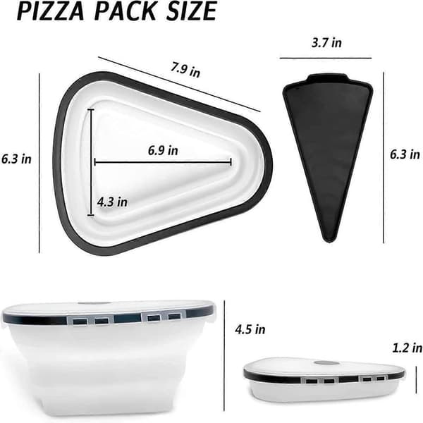 Pizzaopbevaringsbeholder, med 7 serveringsbakker Hvid