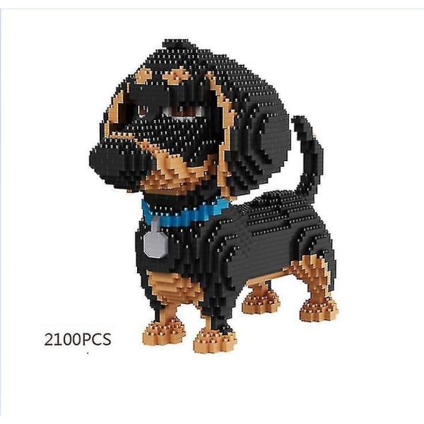 Tecknad hund mini tax modell block byggsten leksaker