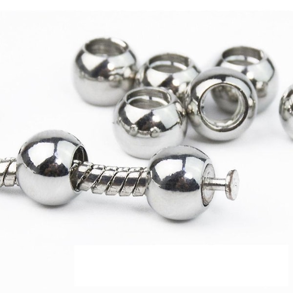 Stopper Clip Beads, Charms With Rubber Pandora Bracelets / Necklaces screw thread inside