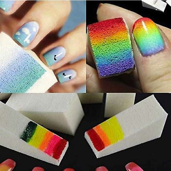 Gradient Nails Bløde Svampe Til Farveovergang Manicure Neglekunst Tilbehør