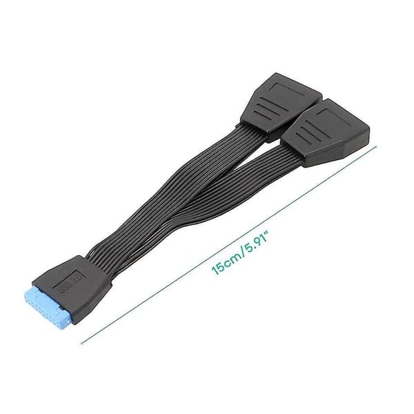 Usb 3.0 19-pin Header 1 til 2 Splitter Bundkort Kabel Intet Mere Rod 15cm