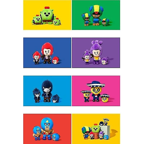 Dockmobilspel Wilderness Fighting Card Dockleksak Brawl Stars Stående Plysch Blue Green 1pc