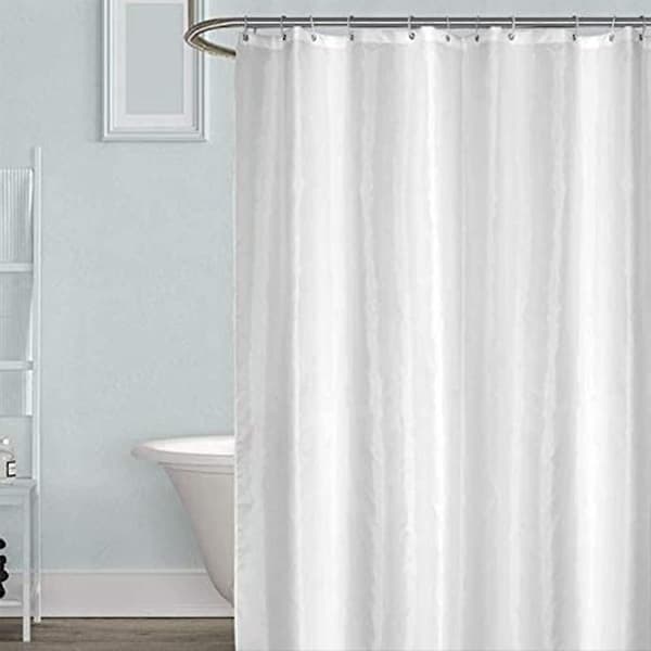 Enkel vit duschdraperi - 180 x 220 cm - Extra lång Styv