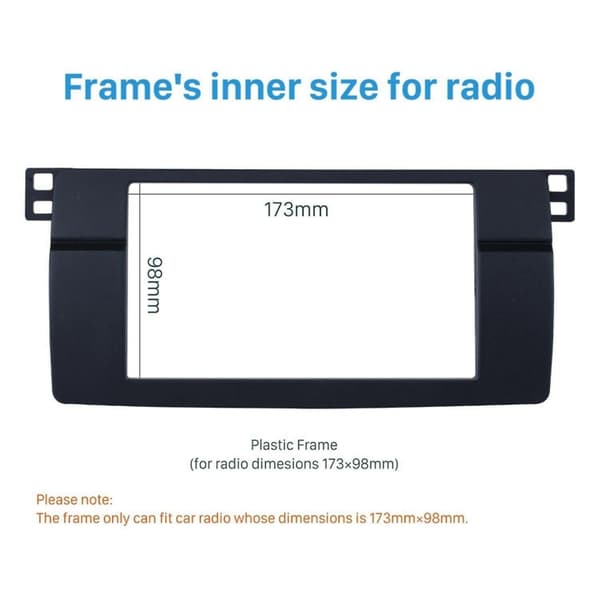 For 3-serie E46 1998-2005 2din Audio Panel Modificerings Panel Dvd Navigation Panel Ramme Bil Fascia black