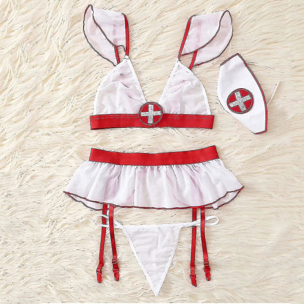 2024 Sexy sykepleieruniform Nattklubbfest Cosplay Bryllupskostyme Pyjamas S