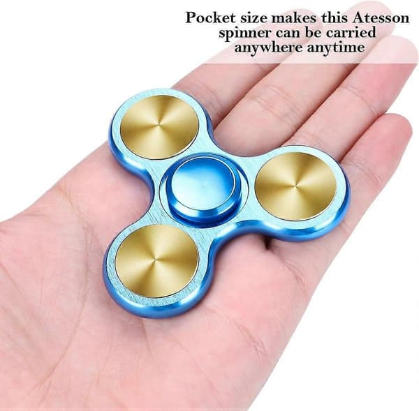 Fidget Spinner-legetøj i rustfrit stål - højpræcision til stresslindring A-blue-solid