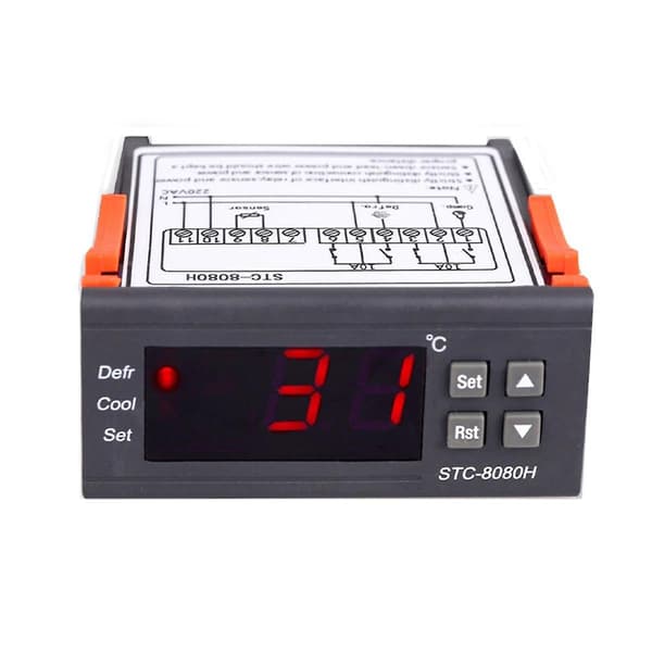 STC-8080H Temperaturregulator Kylskåp Termostat Digital Display Mikroprocessor Temperaturregulator 220V Black