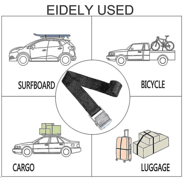 10 stk. surringsstropp 2*39cm festekit for motorsykkel/bil/sykkelbærer klemestropp maks belastning 500 kg
