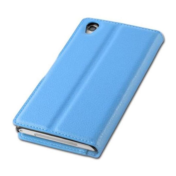 Sony Xperia Z1 Handy Hülle Cover Etui - med kartenfächer og standfunktion PASTEL BLUE Xperia Z1