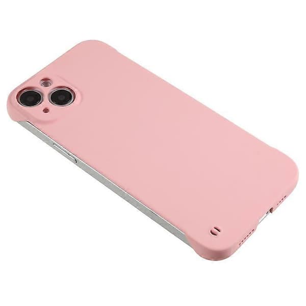 Kompatibel med iPhone 15 Plus etui rammeløst hud-touch hårdt PC telefoncover Pink