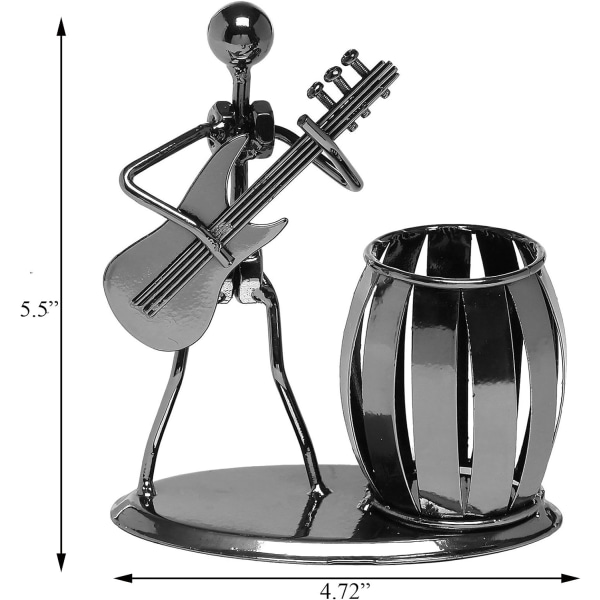 Gitarpennholder Kreative skrivebordstilbehør Multifunksjonell metallpennholder for gaver, barn, studenter og kontorrekvisita