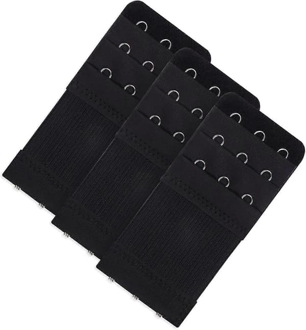 3 stk BH-forlengere for kvinner, elastisk BH-forlengelsesstropp, 3 kroker, 3 rader, elastisk BH-båndkrok