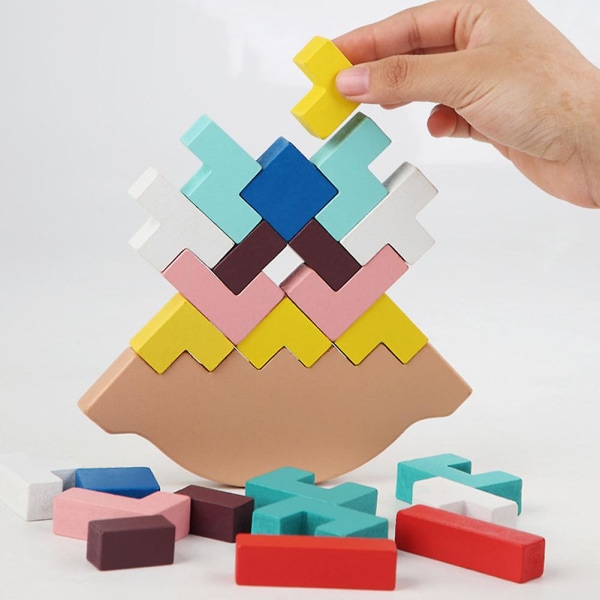 Trekubestablingsspill med flerfarget murstein-hjerne-teaser Tetris-leker