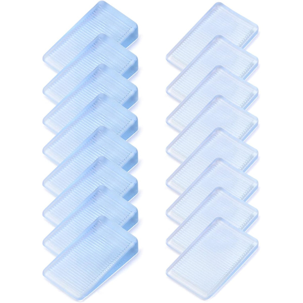 16 st möbelutjämningskilar, transparenta utjämningskilar halkfria möbeldynor kilar 2 höjder (5 mm, 10 mm)