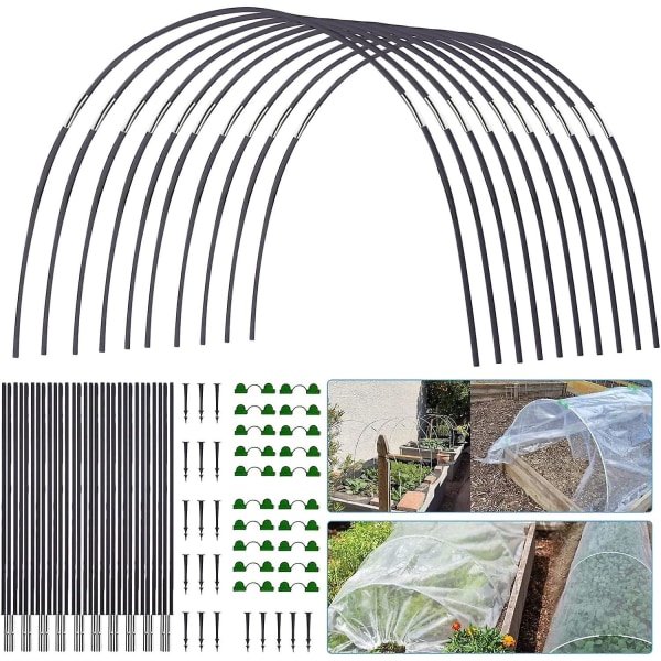 Bågar för trädgårdsnät, växthusbågar, växthusbågar för trädgård, gör-det-själv-växthusbågar, polytunnelstödram för trädgård 30pcs (10pcs)