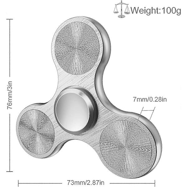 Fidget Spinner-legetøj i rustfrit stål - højpræcision til stresslindring Silver 2