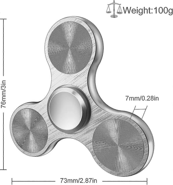 Fidget Spinner-leketøy i rustfritt stål – høyhastighetspresisjon for stresslindring Silver 2