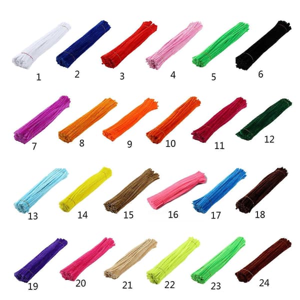 100 stykker piberensere 24 assorterede farvede chenille-stængler til kunsthåndværk Deep lake blue