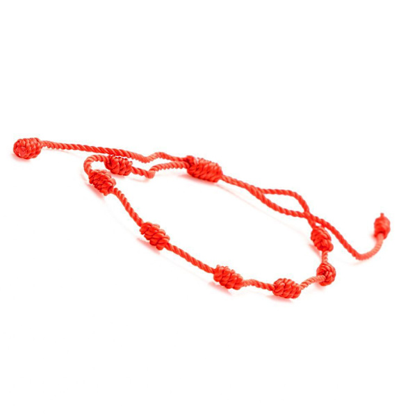 Rød onde øje beskyttelsesarmbånd | 7 knob | KABBALAH | Rød trådssnor | Lykkearmbånd | til mænd og kvinder | Håndlavet justerbar amulet