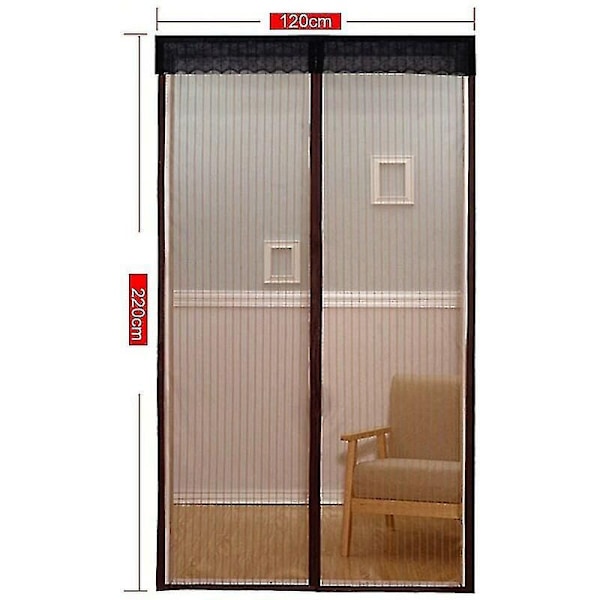 120x220cm Hyönteisverkko Magneettisella Oven Sulkemisella, Hyttysverkko Magneettisella Lentorattaalla, Automaattinen Sulkeutuminen, Hyönteisverkko Parvekkeen Ovelle, Olohuone