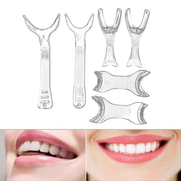 6 stk Dental Lip Retractor Ortodontisk Dobbelthoved Mundåbner Fotografering One Size