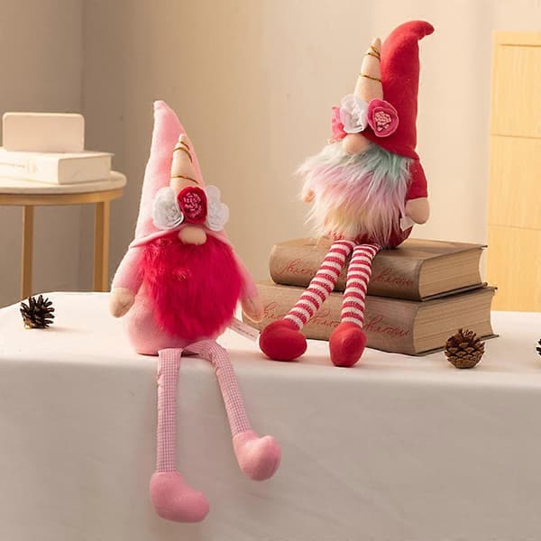 Alla hjärtans dag-tomte blomma mors dag ansiktslös för docka Tomte Elf dvärg Nisse Sant