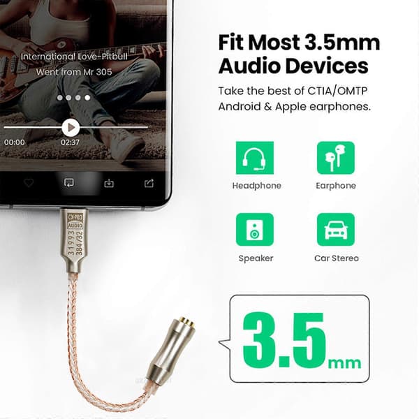 ALC5686 USB Typ C DAC Hörlursförstärkare 3,5 mm Utgång 32bit 384KHz Förstärkare 1