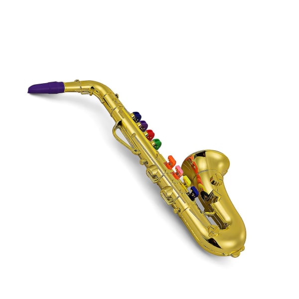 Saxofon Børn Musik Blæseinstrumenter Abs Metallic Guld Saxofon med 8 farvede tangenter