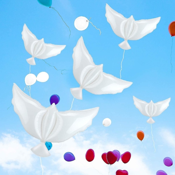 10/20 pakke hvid fredsdueballon flyvende due til bryllupper, jubilæer, barnedåb, fødselsdage og mindesmærker og andre lejligheder - miljøvenlig biode