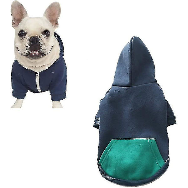 Vetoketjullinen huppari lemmikille, lämmin huppari ranskanbulldogille mopsille (xl, )