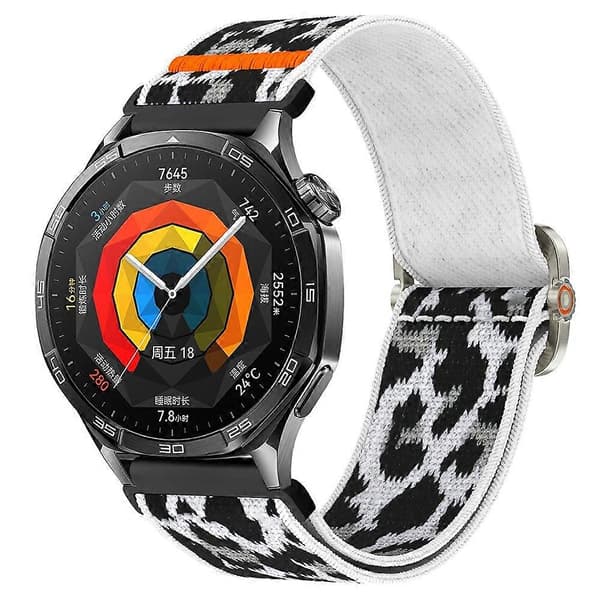 Kompatibel med Samsung Galaxy Watch7 44mm / 40mm Nylon Urrem 20mm Elastisk Håndledsrem White