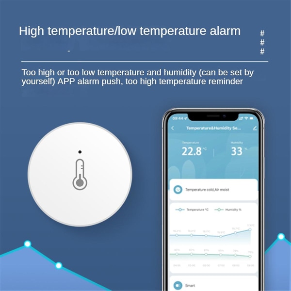 Tuya Smart Home ZigBee lämpötila- ja kosteusanturi sisätilojen lämpömittari toimii Alexan Smart Lifen kanssa White