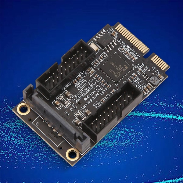 MINI PCI-E til Dual 19PIN Front 19-pin 5Gbps udvidelseskort 4-ports adapter D720201 SATA pickup port udvidelseskortmodul As Shown