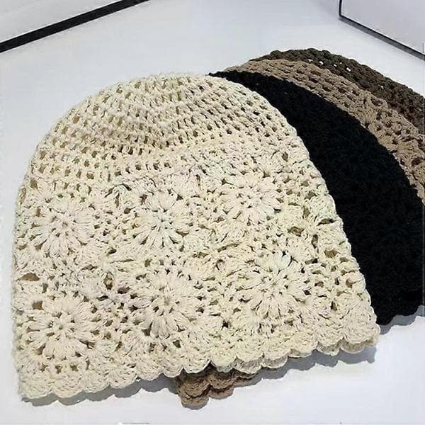 Vår Høst Håndlaget Heklet Slouchy Lue for Kvinner