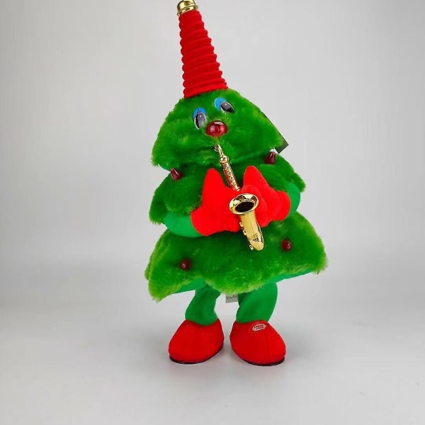 Jul Elektrisk juletræ Plys Legetøj Juletræ Sang Og Dans Oplyst juletræ Saxophone Christmas Tree