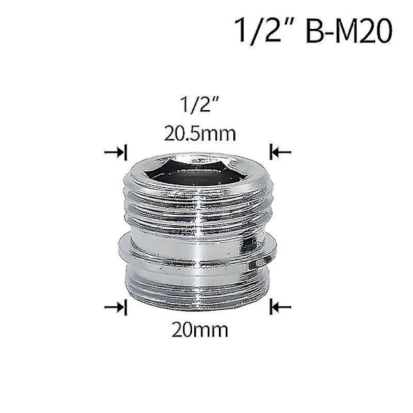 Vattenkran Koppling 1/2 Till M16 M18 M20 M22 M24 M28 Gänganslutning Konvertering Reparation Kran Adapter För Bubblare Kök Badrum H