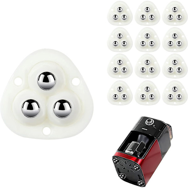 12 st Ljushjul för små apparater Hjul Klibbiga svängbara remskivor Mini självhäftande universal 360 graders rotation Förvaringslåda Möbelbehållare Botten T White 12