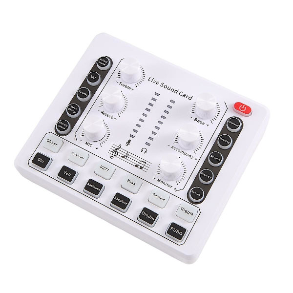 M8 Audio Interface Podcast Udstyr Caster - Alt i Ét - Bærbart Podcast Production Studio med Premium Mic Preamp White