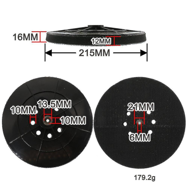 Hiomalevy 215 mm Yhteensopiva kuivahiomakoneen Einhell Tc-dw 215 Te-dw kanssa