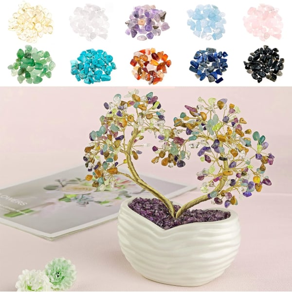 10 farger uregelmessige naturlige edelstensperler, krystallperler, løse perler Energistein for DIY-smykkefremstilling Halskjede Armbåndsring