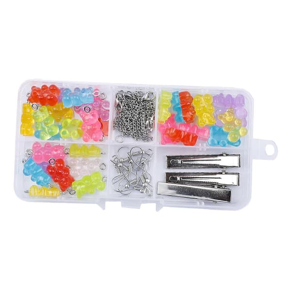 Färgglada Gummy Bear Berlocker Hårnåls-kedja för DIY Smyckestillbehör