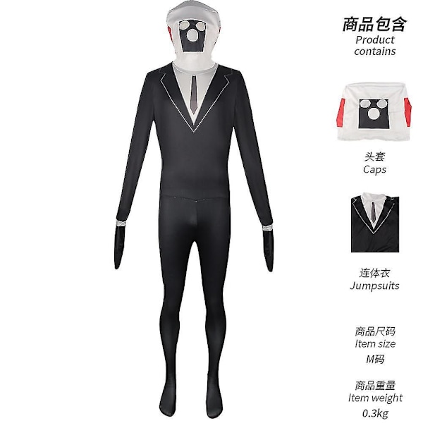 Skibidi Toilet Cosplay Kostume Højttaler Mand Camcorder Mand Tv Mand Cosplay Skibidi Toilet Kostume Spil Tøj Sæt Maske Barn Voksen Monitor Onesie XS