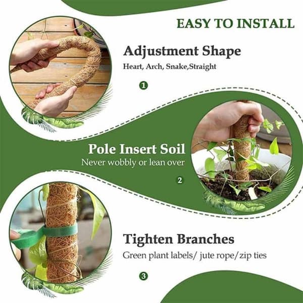 2-pack Bendable Moss Poles for Potted Plants, Moss Pole, Moss Stick