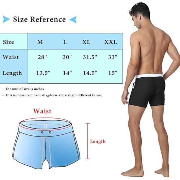 Herrebadebukser Hurtigtørrende Badebukser Briefs Sportsbadetøy Boardshorts med Lommer