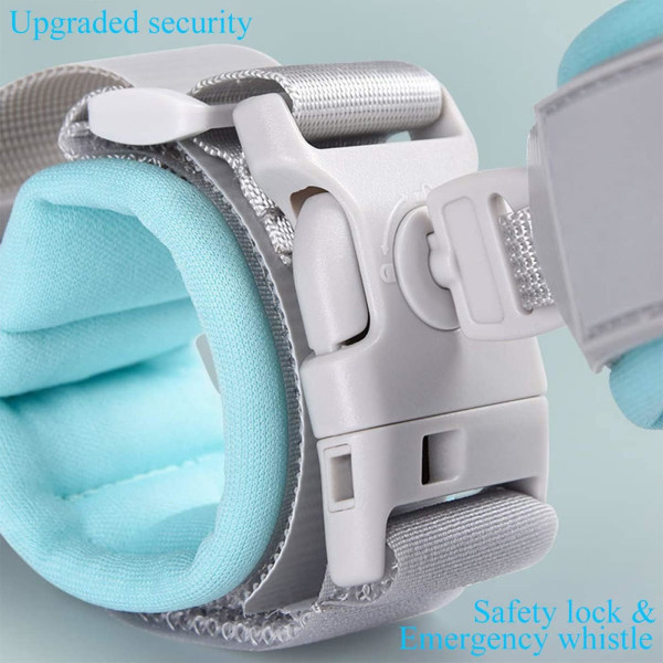 i 1 barne- og småbarnsbånd, anti-tapt håndleddslenke til småbarn, sikkerhetssele og tøyler, 2 m håndleddslenkebelte | Regulerbar