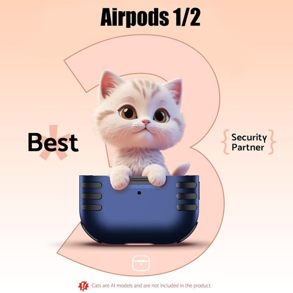 Compatible Protective Case for Second Generation Wireless Headphones Bluetooth Headphone Case navy blue